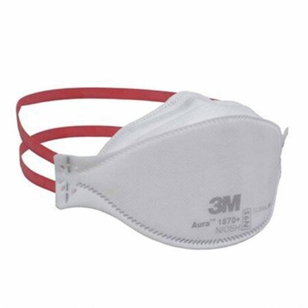3M Aura Particulate Respirator Mask Medical N95 Flat Fold ASTM F1862 Adult, 240PK 1870+